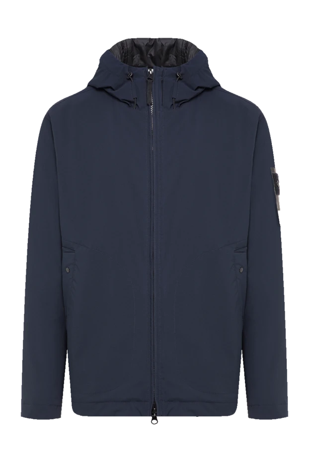 Stone Island blue men's windbreaker jacket made of membrane fabric with a removable compass 198082 - photo 1