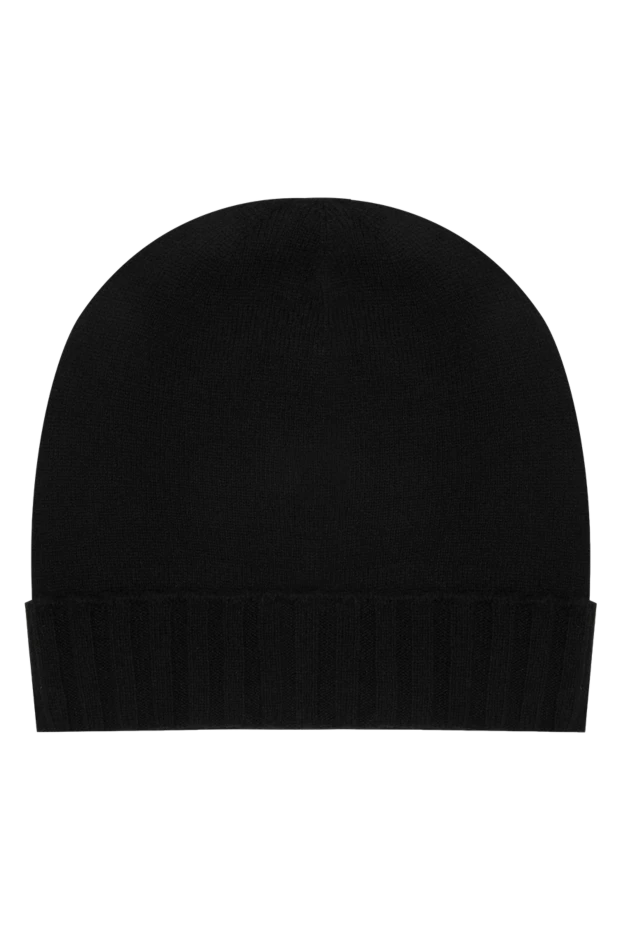 D.Exterior black knit beanie hat with a wide textured ribbed cuff 198272 - photo 1