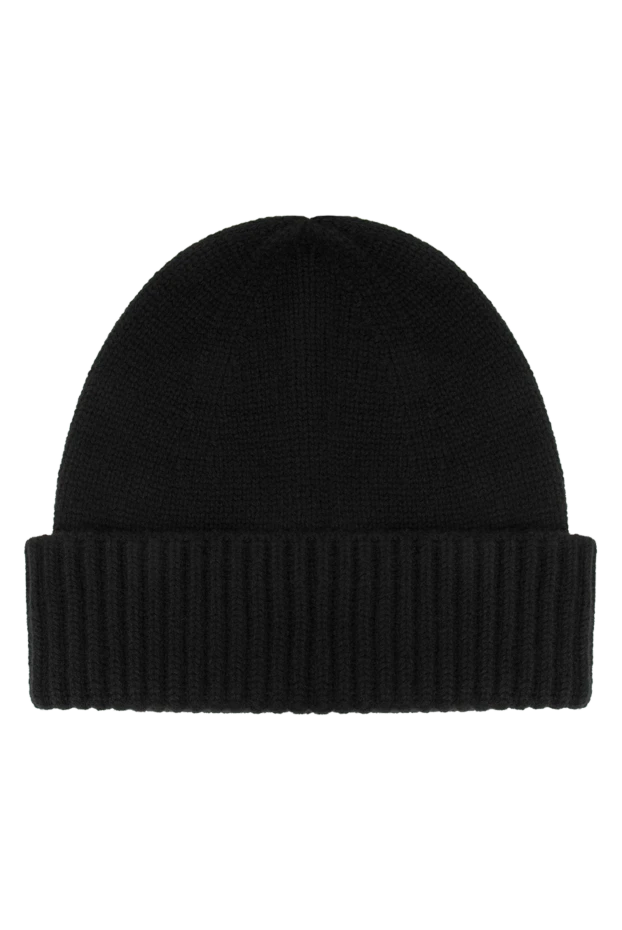 D.Exterior black wool beanie hat with a textured elastic cuff 198275 - photo 1