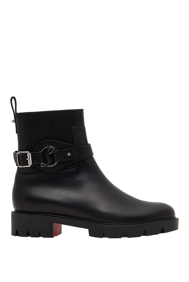 Christian Louboutin dianouchette lug black waxed calfskin ankle boots 198283 - photo 1