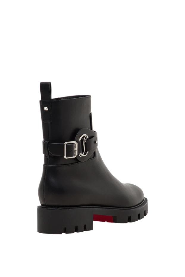 Christian Louboutin ботильйони dianouchette lug із чорної вощеної телячої шкіри 198283 - фото 3
