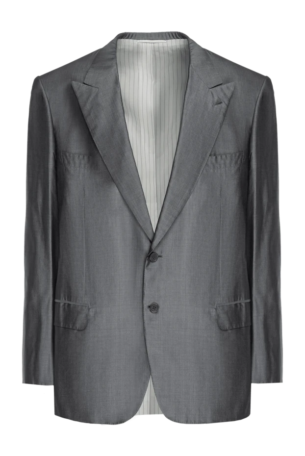 Brioni мужские пиджак из шерсти серый мужской купить с ценами и фото 823213 - фото 1