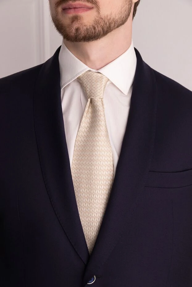 Gucci beige silk tie for men 882064 - photo 2