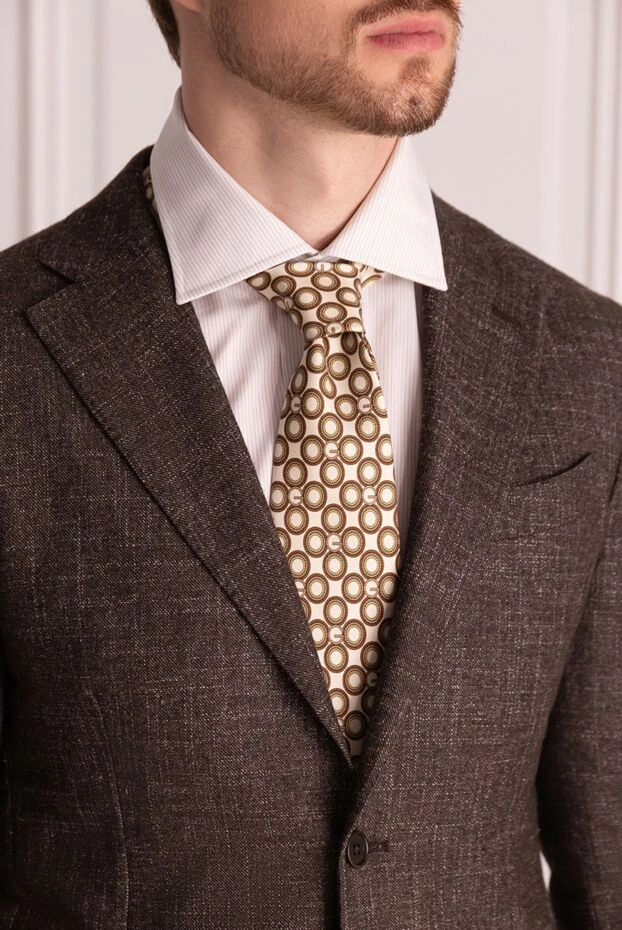 Gucci чоловічі краватка з шовку бежева чоловіча купити фото з цінами 882072 - фото 2