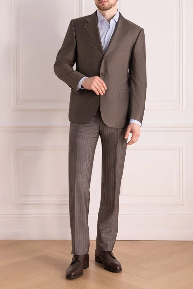 Canali мужские пиджак из шелка коричневый мужской купить с ценами и фото 936576 - фото 2