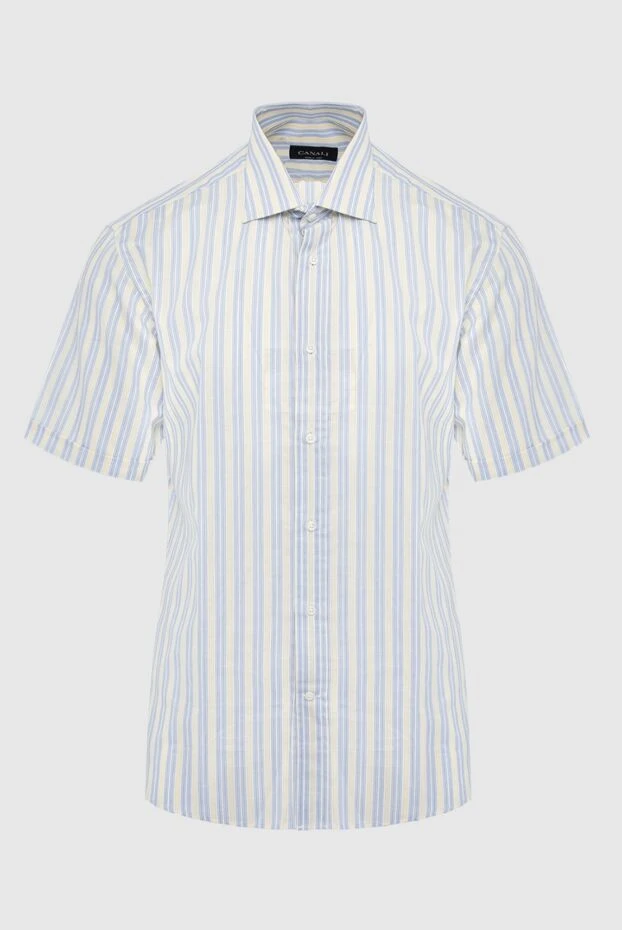 Canali мужские сорочка из хлопка и льна голубая мужская купить с ценами и фото 936605 - фото 1