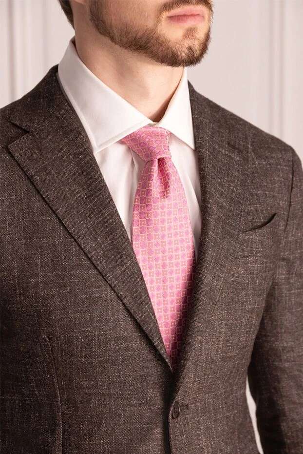 Canali man tie silk pink for men 936611 - photo 2