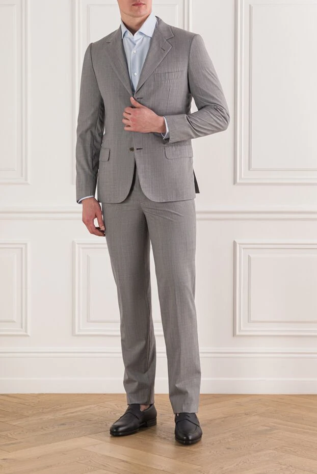 Brioni классический костюм из шерсти и мохера в светло-сером тоне 938325 - фото 2