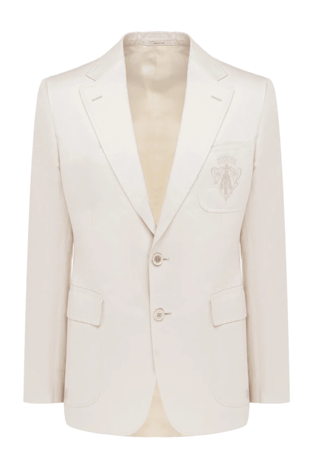 Gucci мужские пиджак из льна и хлопка белый мужской купить с ценами и фото 945037 - фото 1