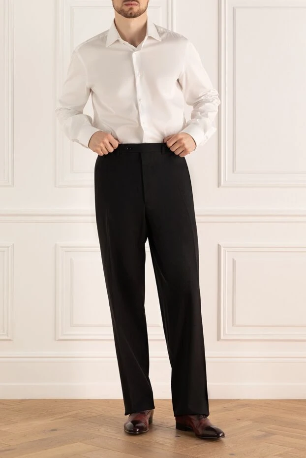 Canali мужские брюки из шерсти черные мужские купить с ценами и фото 948970 - фото 2
