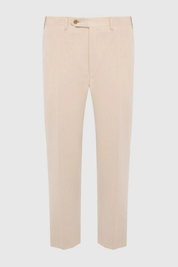 Canali мужские брюки из шерсти бежевые мужские купить с ценами и фото 948976 - фото 1