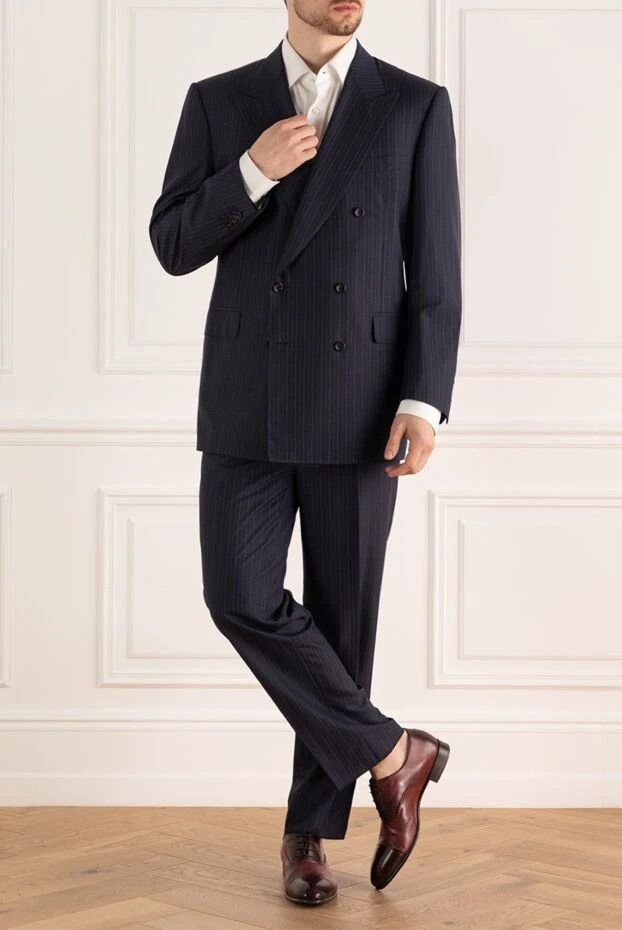 Canali man men's suit made of wool and silk, blue 949165 - photo 2