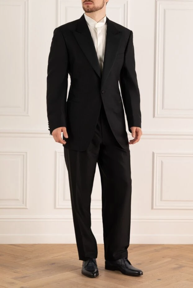 Canali чоловічі костюм чоловічий з вовни та шовку чорний купити фото з цінами 949190 - фото 2