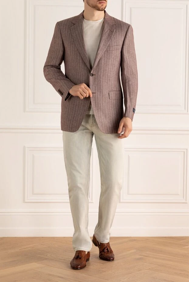 Canali man beige men's cashmere and linen jacket buy with prices and photos 949288 - photo 2
