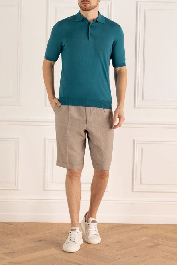 Brioni man beige wool and linen shorts for men buy with prices and photos 950210 - photo 2