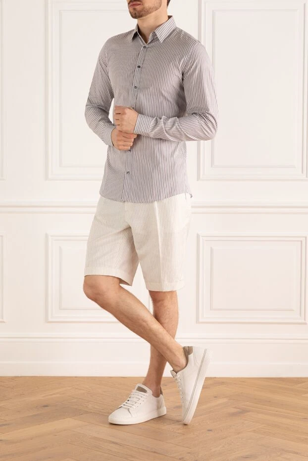 Brioni man hemp and cotton shorts white for men buy with prices and photos 950228 - photo 2