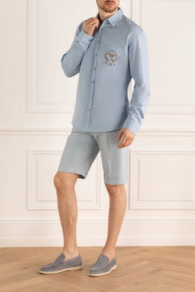 Brioni мужские шорты из хлопка и шелка серые мужские купить с ценами и фото 950299 - фото 2