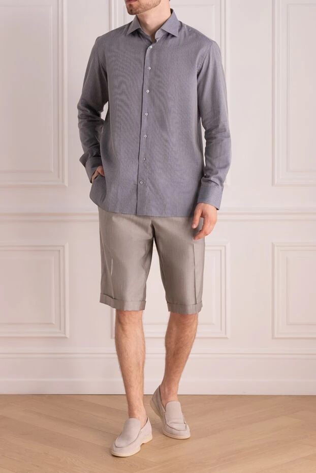 Bilancioni мужские шорты из шерсти и шелка серые мужские купить с ценами и фото 951766 - фото 2