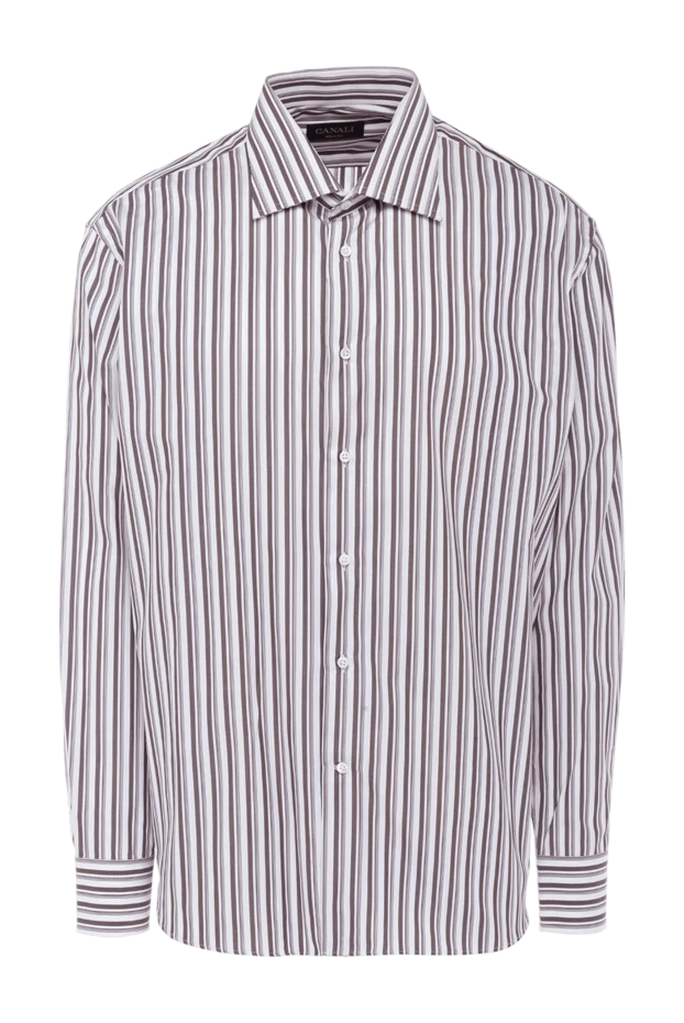 Canali мужские сорочка из хлопка коричневая мужская купить с ценами и фото 956270 - фото 1