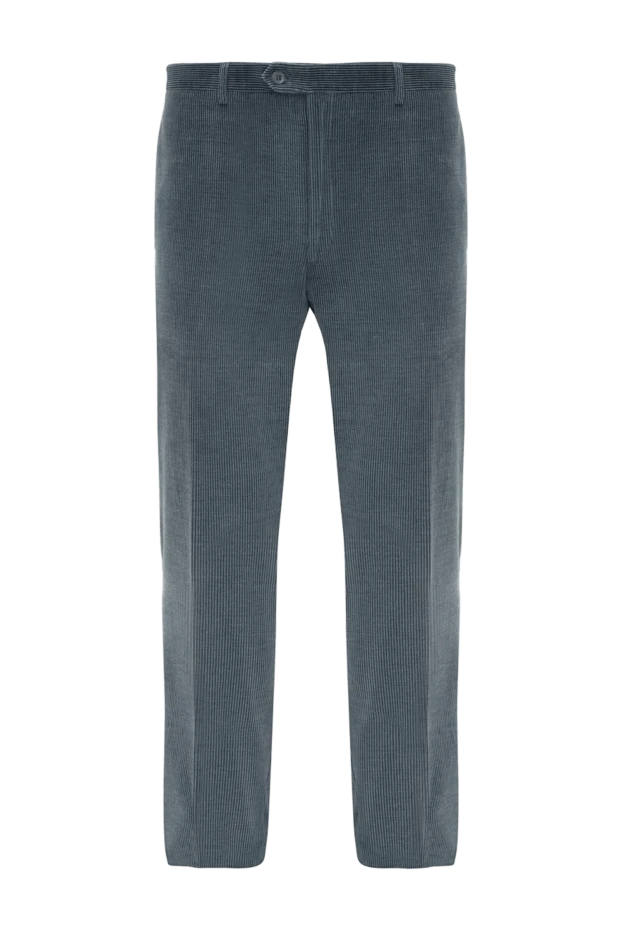 Brioni man men's trousers made of cotton and cashmere, blue 956746 - photo 1