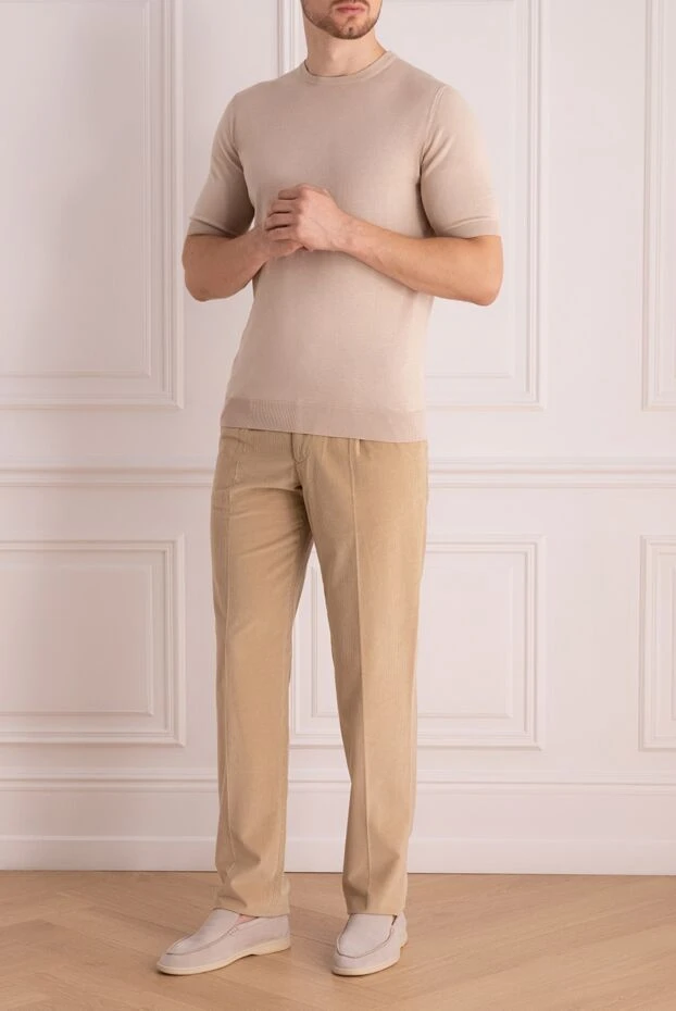 Colombo мужские брюки из хлопка и кашемира бежевые мужские купить с ценами и фото 957914 - фото 2