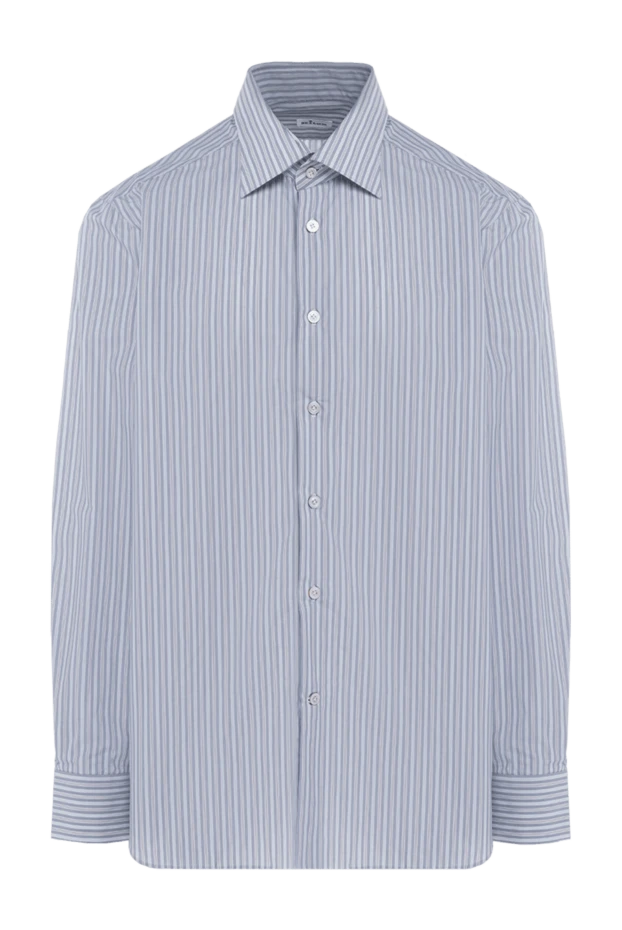 Kiton рубашка из хлопка синяя мужская 958193 - фото 1