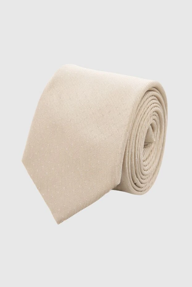 Beige silk tie for men