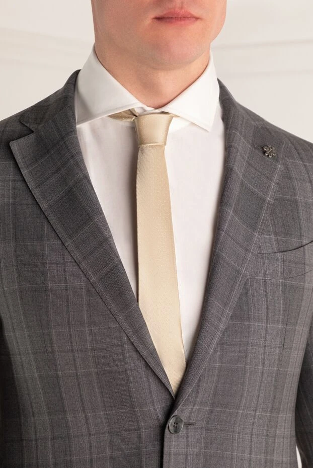 Dolce & Gabbana мужские галстук из шелка бежевый мужской купить с ценами и фото 960621 - фото 2