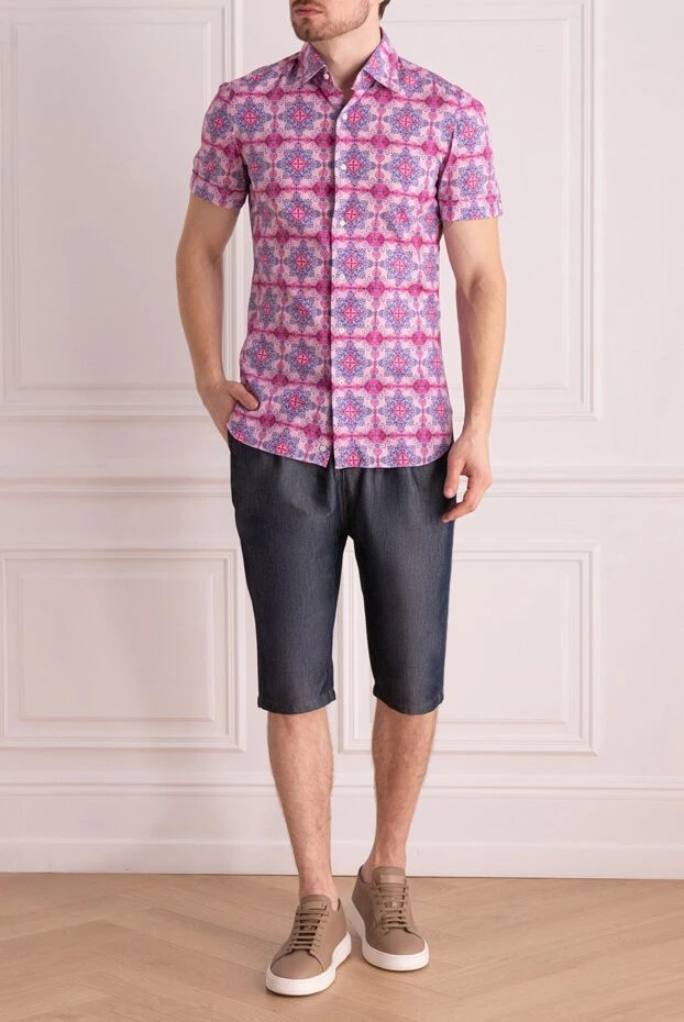 Isaia мужские сорочка из хлопка фиолетовая мужская купить с ценами и фото 965163 - фото 2