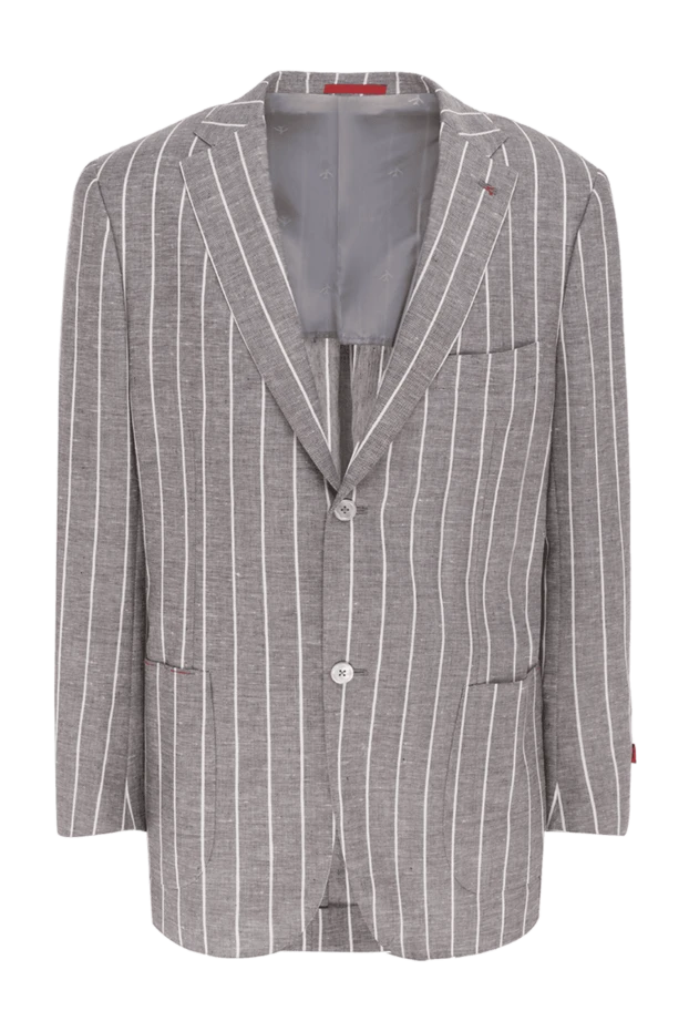 Isaia gray linen and wool jacket for men 965209 - photo 1