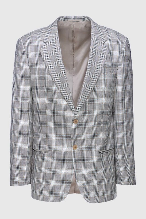 Armani мужские пиджак из шерсти и шелка серый мужской купить с ценами и фото 965521 - фото 1