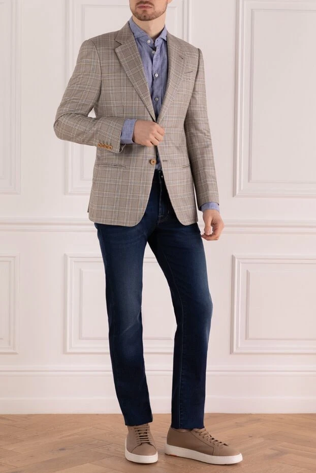 Armani мужские пиджак из шерсти и шелка серый мужской купить с ценами и фото 965521 - фото 2