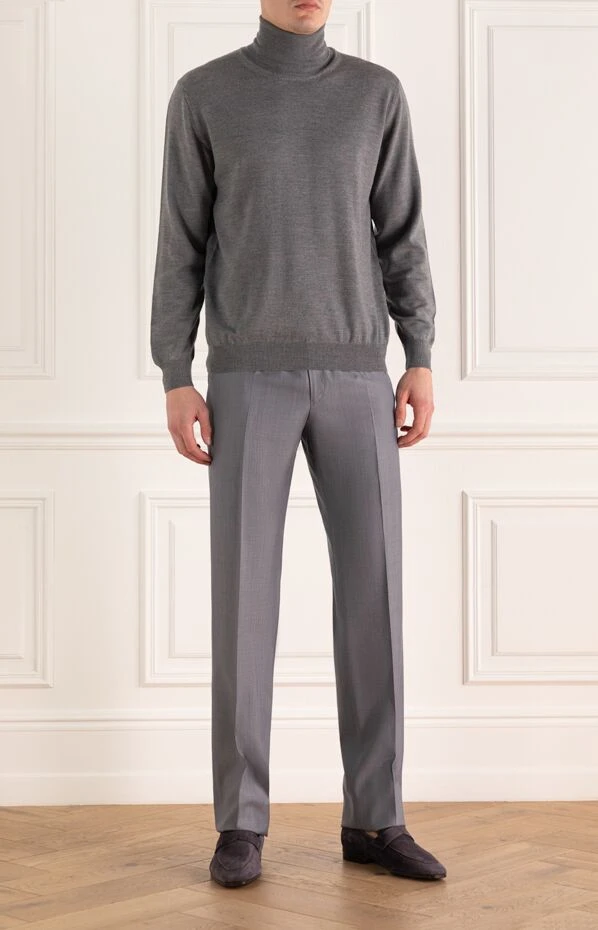 Brioni man wool and silk trousers gray for men 966178 - photo 2