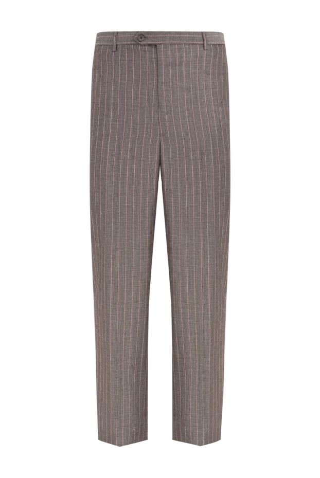 Brioni мужские брюки из шерсти и шелка серые 966194 - фото 1