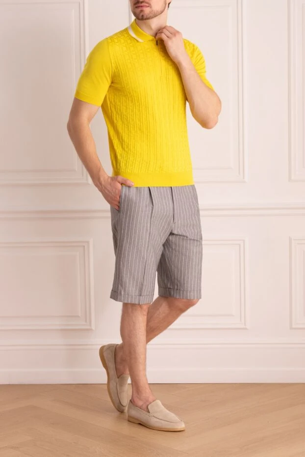 Brioni мужские шорты из шерсти и льна серые мужские купить с ценами и фото 966195 - фото 2