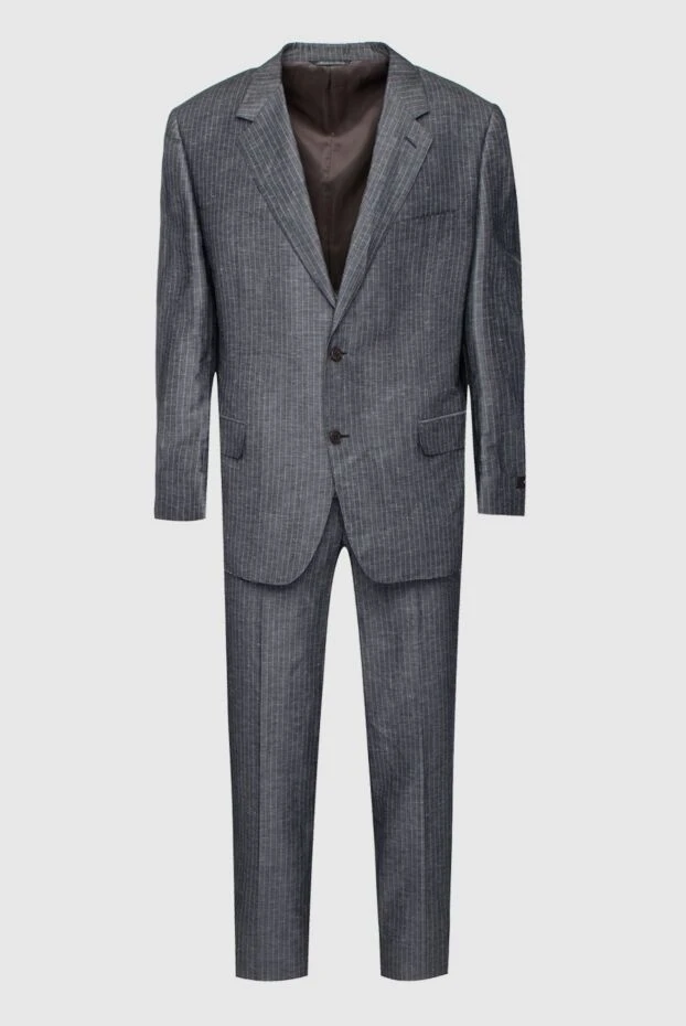 Canali man men's suit made of linen and silk, gray buy with prices and photos 969359 - photo 1