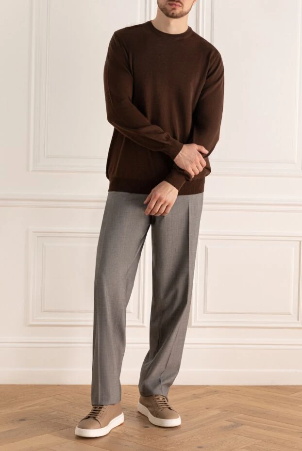Canali мужские брюки из шерсти серые мужские купить с ценами и фото 969415 - фото 2