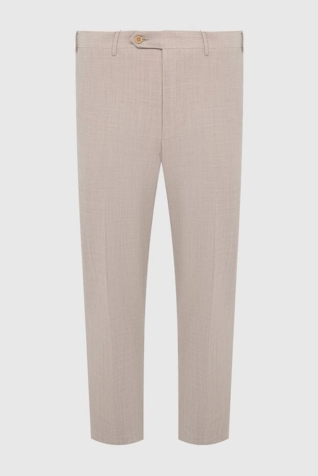 Canali мужские брюки из шерсти бежевые мужские купить с ценами и фото 969420 - фото 1