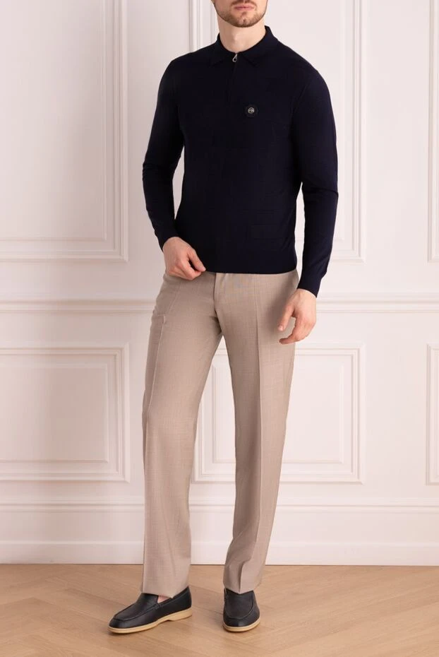 Canali мужские брюки из шерсти бежевые мужские купить с ценами и фото 969420 - фото 2