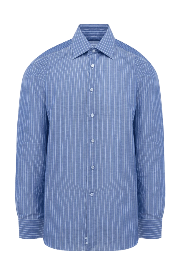 Canali man men's blue linen and cotton shirt buy with prices and photos 969457 - photo 1