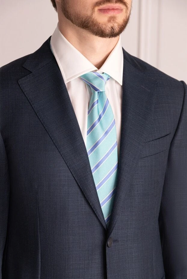 Canali чоловічі краватка з шовку блакитна чоловіча купити фото з цінами 969470 - фото 2