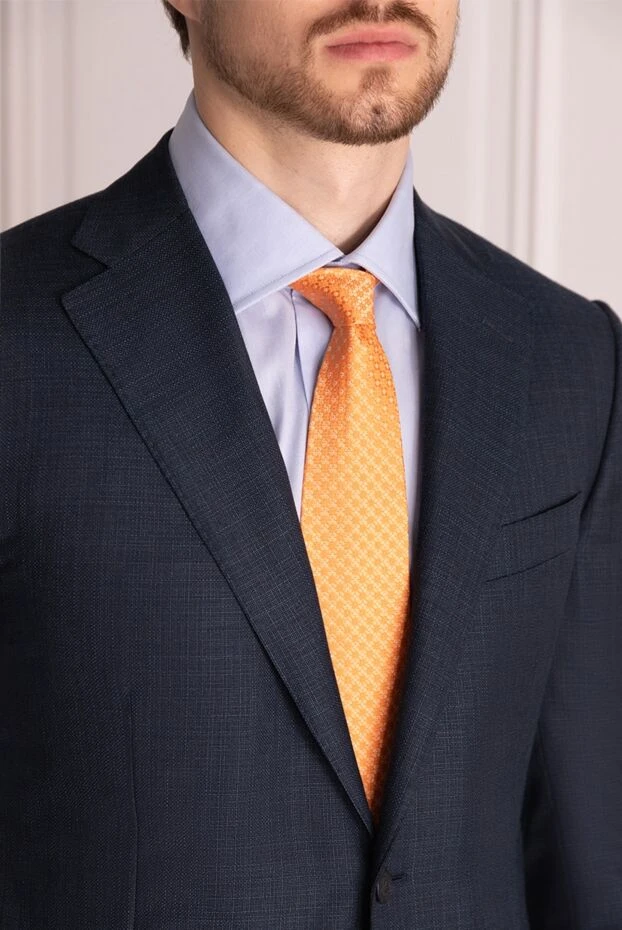 Canali чоловічі краватка з шовку помаранчева чоловіча купити фото з цінами 969483 - фото 2