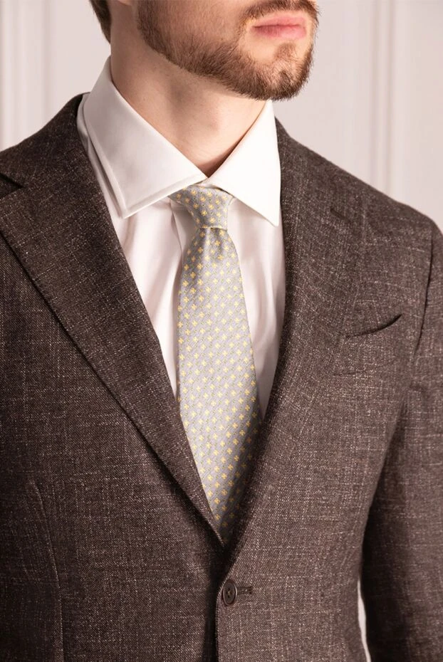 Canali мужские галстук из шелка серый мужской купить с ценами и фото 969499 - фото 2