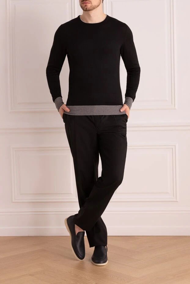 Cortigiani чоловічі штани із вовни чорні чоловічі купити фото з цінами 975838 - фото 2