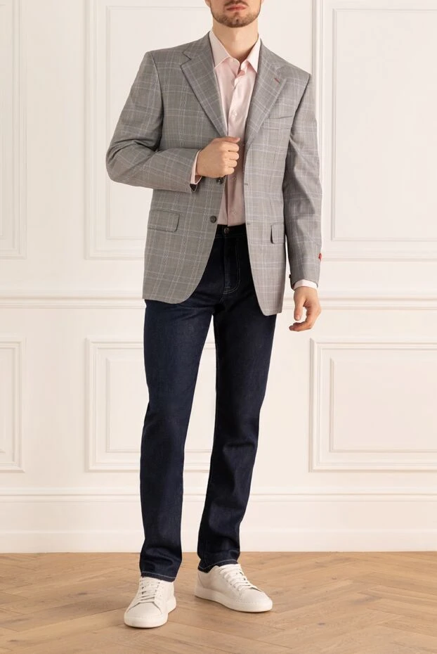 Isaia man gray wool jacket for men buy with prices and photos 976153 - photo 2