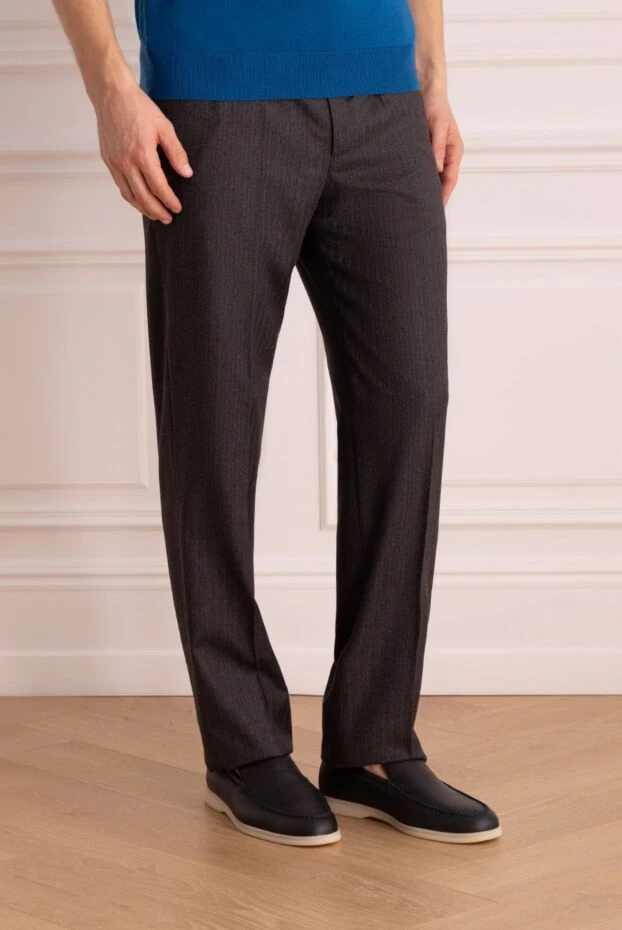 Brioni мужские брюки из шерсти серые мужские купить с ценами и фото 977583 - фото 2