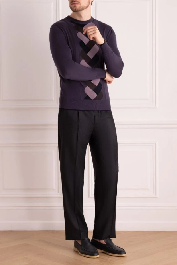 Brioni чоловічі штани з вовни та шовку чорні чоловічі купити фото з цінами 977593 - фото 2