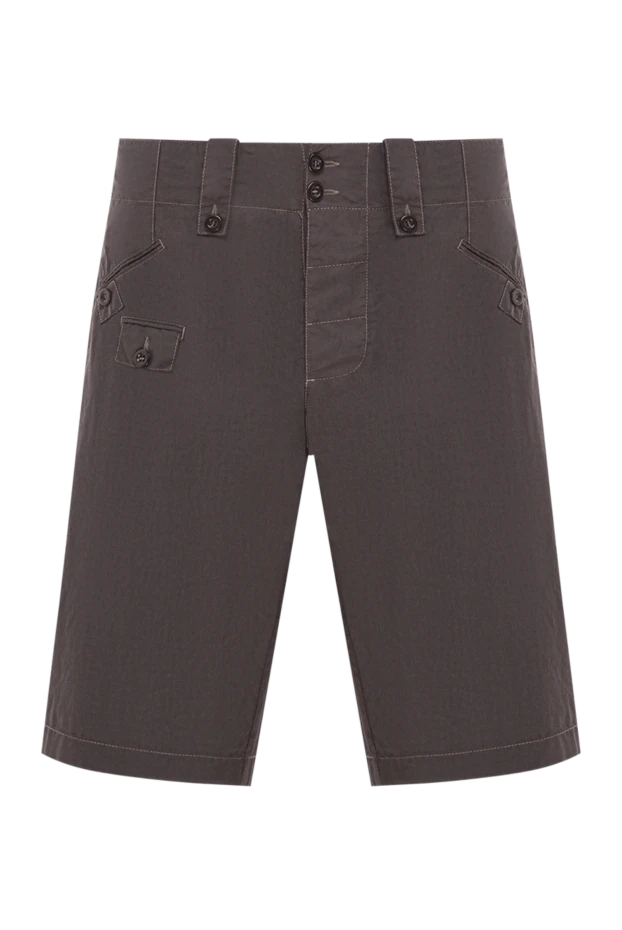 Бежеві чоловічі шорти з бавовни з декоративними гудзиками - фото 1