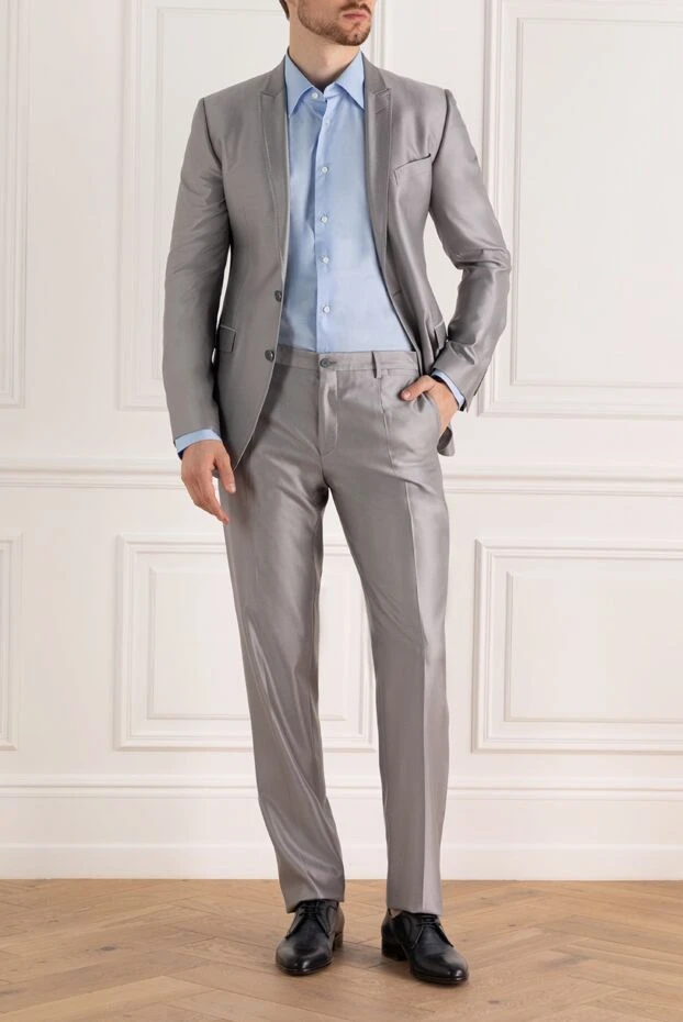Dolce & Gabbana чоловічі костюм чоловічий з вовни, шовку та віскози сірий купити фото з цінами 979145 - фото 2