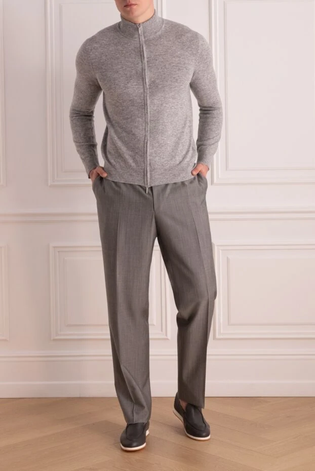 Canali чоловічі штани з вовни та мохера сірі чоловічі купити фото з цінами 979424 - фото 2